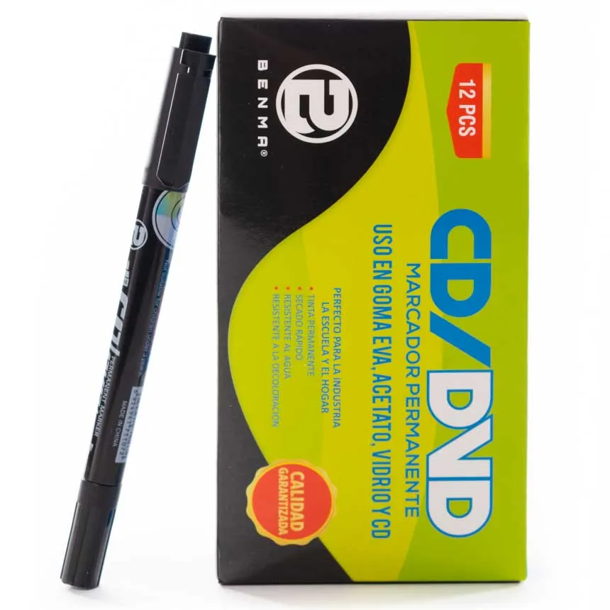 Marcador doble punta para CD/DVD Benma 12u