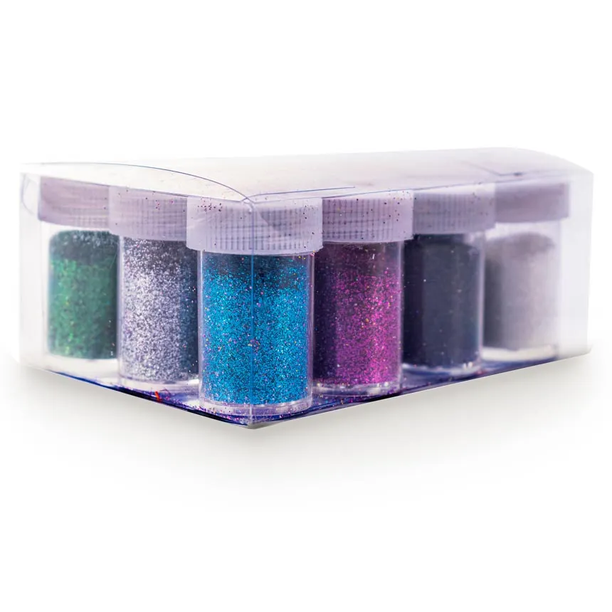 Purpurina brillo FRASCO Aplicador 12 Colores
