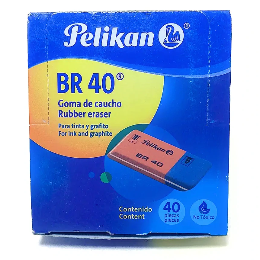 Borrador de Caucho BR 40 bicolor Pelikan 40pcs