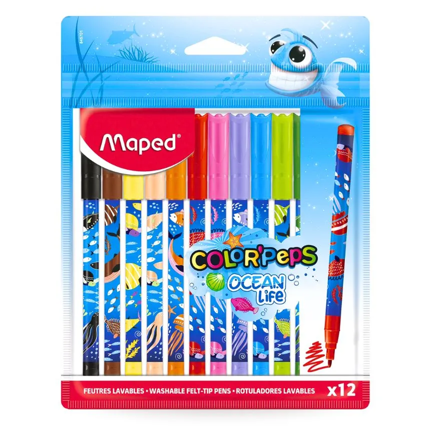 Marcador OCEAN LIFE Maped 12 colores