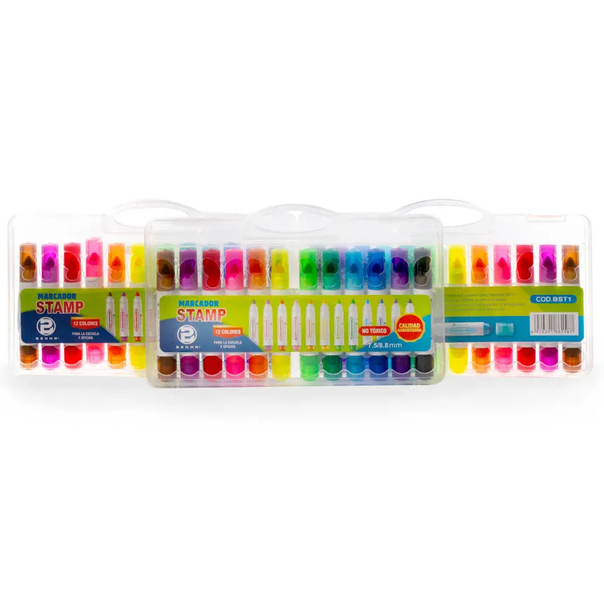 Marcador con sello BENMA 12 colores