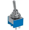 Toggle Switch ON-OFF-ON Azul Metal 6 Pines 6A 125VAC